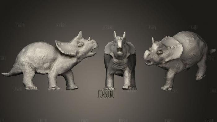 Baby Triceratops stl model for CNC